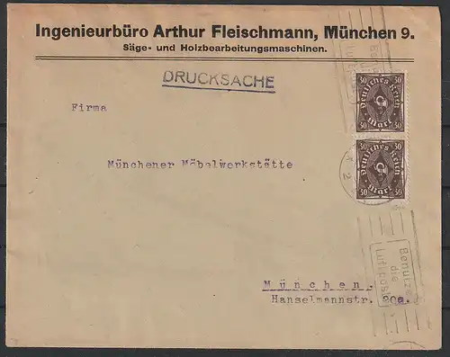 DR, Mi.-Nr. 231 b MeF. Auf  Drucksache, Infla geprüft.