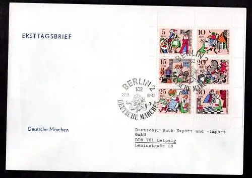 DDR, FDC  Kleinbogen "König Drosselbart"