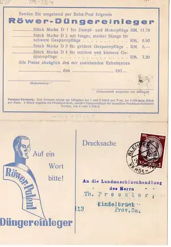 Reklamekarte Röwer-Düngereinleger