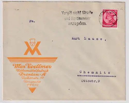 Reklameumschlag "Max Voellmer, Dresden"