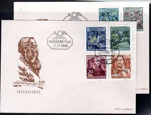 DDR Mi.-Nr.485-90 (Engels) auf FDC