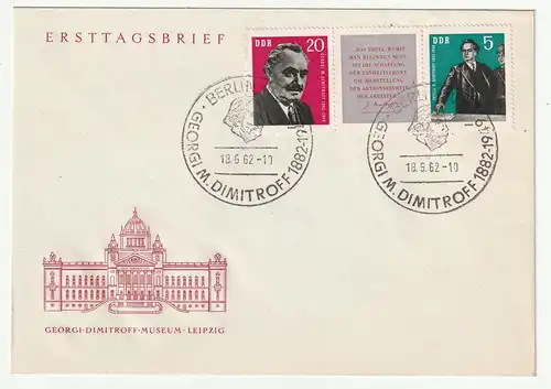 DDR-FDC: Dimitroff-Zusammendruck