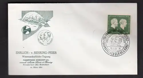 Bund, FDC. Mi.-Nr. 197 (Ehrlich/v. Behring), 1954