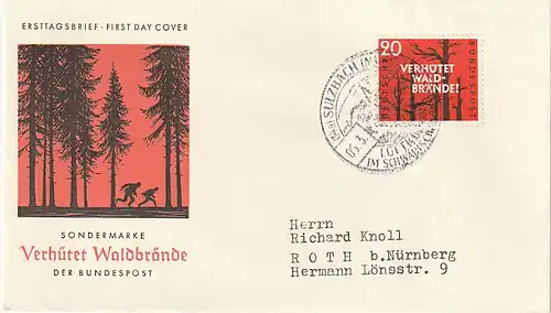 Bund: FDC  Waldbrandverhütung 1958