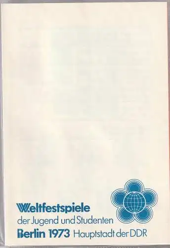 DDR-Gedenkblatt, Weltfestspiele 1973