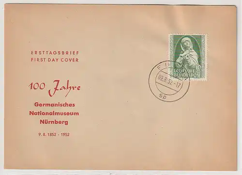 Bund: FDC  Germanisches Museum 1952