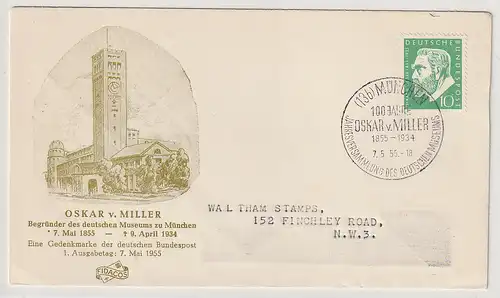 Bund: FDC  Oskar Miller, 1955