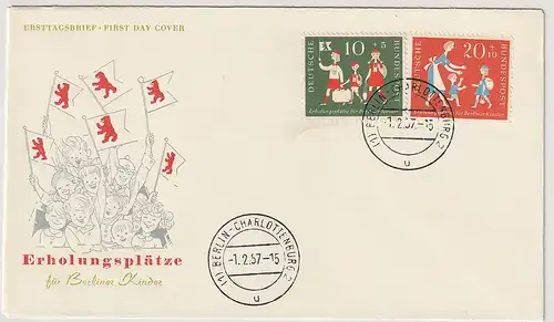Bund: FDC: Berliner Kinder-Erholung, 1957