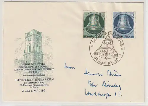 Berlin: FDC  10 und 30 Pfg. Glocke links