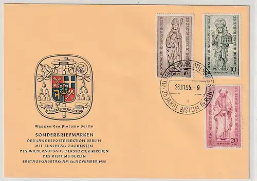 Berlin: FDC  Wiederaufbau zerstörter Kirchen, 1955