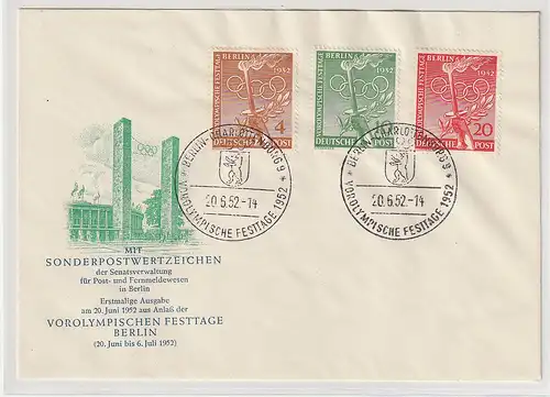 Berlin: FDC  Vorolympische Festtage, 1952