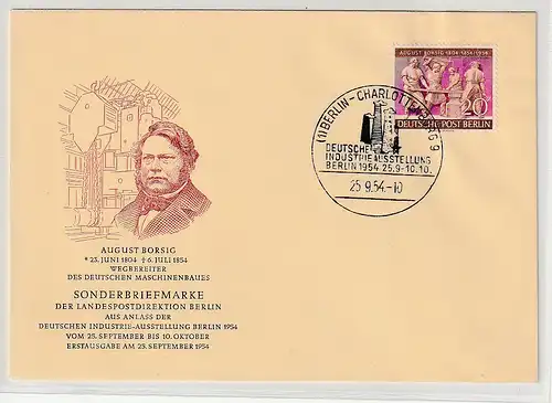 Berlin: FDC  August Borsig, 1954