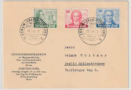 Berlin: FDC  Goethejahr 1949