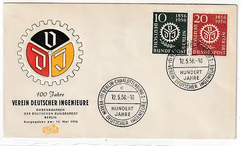 Berlin: FDC  Ingenieursverein, 1956