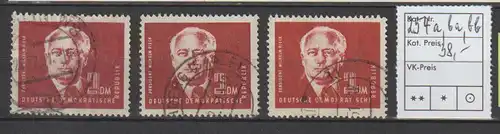 DDR Pieck I: 2 DM. in a-, ba- und bb-Farbe, gestempelt, geprüft