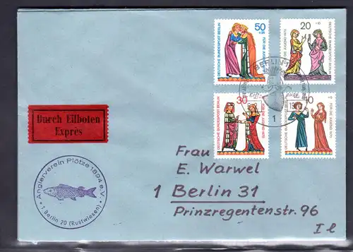 Berlin, Orts-Eilbote-Satzbrief Mi.-Nr. 354-7, mit Ak-St.