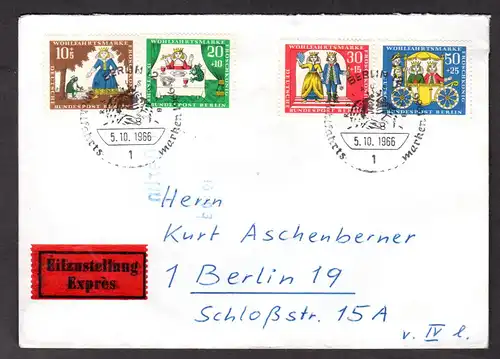 Berlin, Orts-Eilbote-Satzbrief Mi.-Nr. 295-8, mit Ak-St.