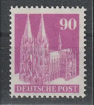 Bizone: 90 Pfg. Bauten enge Zähnung **, KB ("echt und einwandfrei")