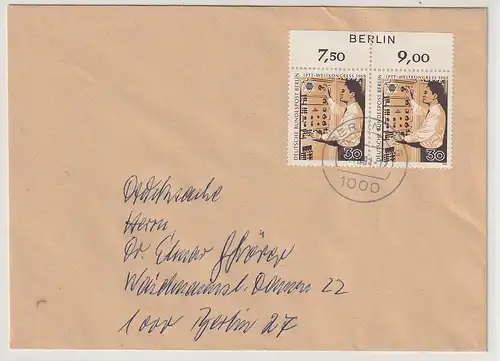 Berlin: Nr. 344 mit Randbedruckung "BERLIN" auf Drucksache