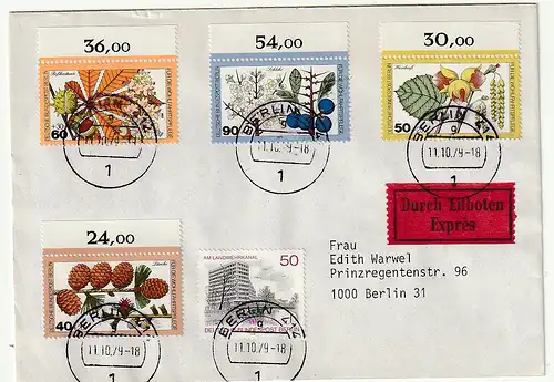 Berlin: "Blätter des Waldes 1979" FDC, gelaufen als Eil-Satzbrief