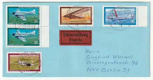 Berlin: "Luftfahrt 1979" FDC, gelaufen als Eil-Satzbrief