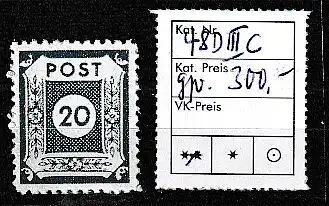 Ostsachsen. PMZähng Coswig III Nr. 48 in c-Farbe, ** (MNH)., gepr. Ströh