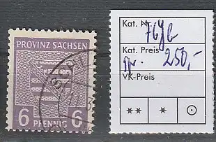 Prov. Sachsen: Nr. 76Y in b-Farbe, gestempelt, gepr. Ströh