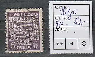 Prov. Sachsen: Nr. 76Y in c-Farbe, gestempelt, gepr. Ströh