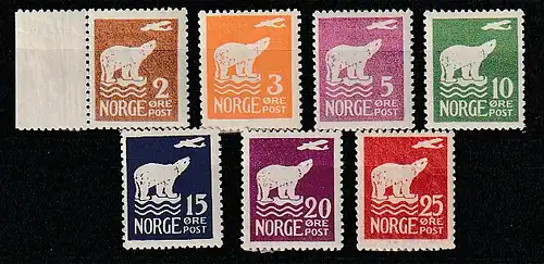 Norwegen Nordpolflug (Eisbärsatz) 109-115, postfrisch (MNH)