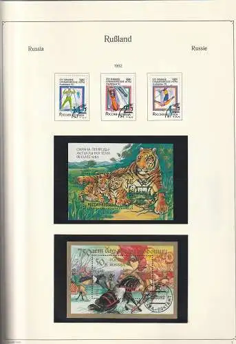 Russland: komplett Jahrgänge 1992-98 incl. Kleinbgn, gestempelt