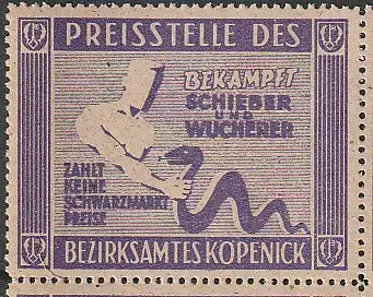 Vignette 1946 "Bekämpft Schieber und Wucherer"