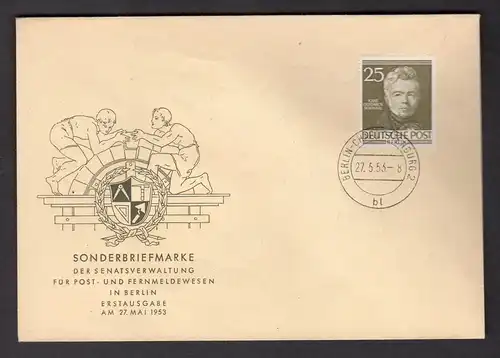 Berlin, FDC. Mi.-Nr. 98 - Schinkel