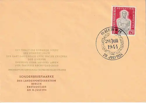 Berlin, FDC. Mi.-Nr. 119 - Gedenken Hitler-Attentat