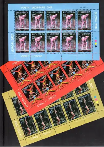 Albanien, "Europa"  2002 (Zirkus) in Kleinbögen ** (MNH)