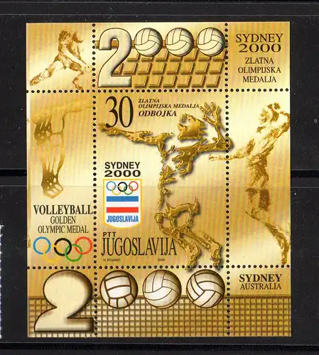 Jugoslawien Block 50 (Olymp. Spiele 2000), ** (MNH)