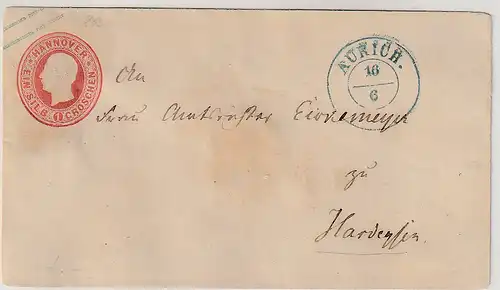 Hannover: Ganzsachenumschlag U2 von Aurich nach Hardegsen