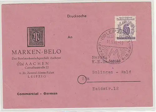 Westsachsen: 6 Pfg. Volkssolidarität EF auf Drucksache