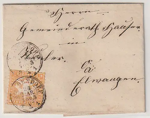 Württemberg: Kompl. Briefhülle ab Schorndorf mit EF Nr. 22