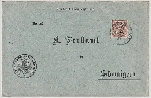 Württemberg Dienstbrief mit EF Nr. 251