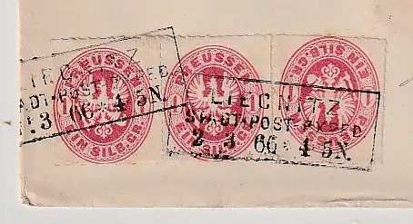 Preußen: Brief ab Liegnitz mit 3x 1 Sibergroschen