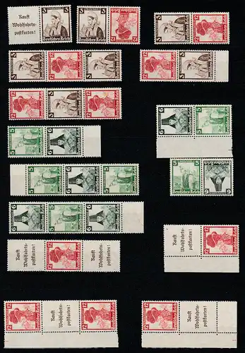 DR  Volkstrachten 1936 - komplette Zusammendrucke, MNH, **