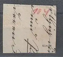 Thurn&Taxis: Nr. 6, zentr. Nrnstempel 292, auf Briefstück, gepr. Sem