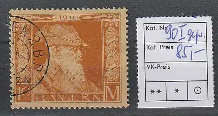 Bayern: Luitpold 10 Mark Type I, gest., BPP-geprüft