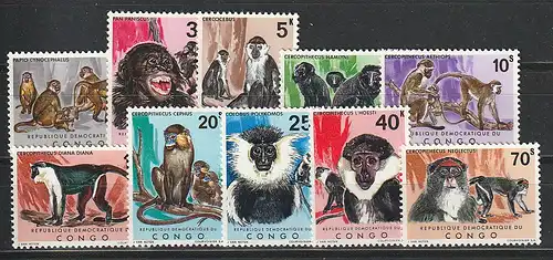 DRep. Kongo: Affensatz (432-41, ** (MNH)