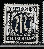 AM-Post 80 Pfennig, gestempelt, gepr. Hettler BPP