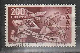 Saargebiet 200 Fr. Europarat-Marke, gest., geprüft Ney BPP