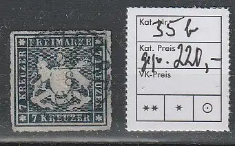 Württemberg Nr. 35b, bestgeprüft Heinrich BPP