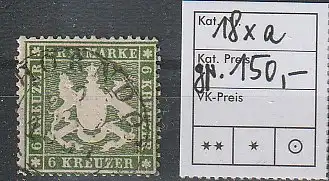 Württemberg Nr. 18xa, bestgeprüft Heinrich BPP