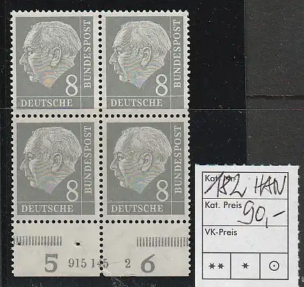 8 Pfennig Heuß mit HAN, ** (MNH)