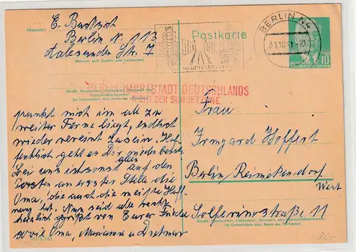 Berlin-"Postkrieg": Prop.-Gegenstempel "Berlin - Hauptstadt..."